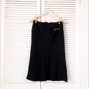 Cara Lotti France Black Chain Midi Skirt NWOT
